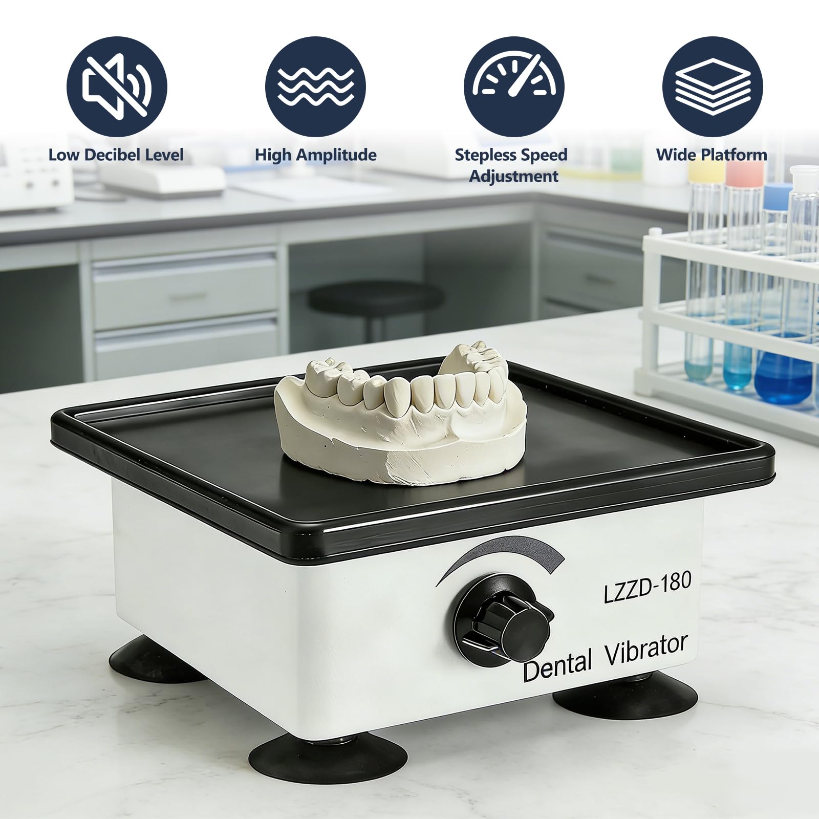 150W Rüttelplatte Gips, Elektrisch Gipsrüttler Dental Rüttelplatte Oszillator Square,7in Rüttelplatte Elektrisch Gips, Dentalrüttler Gips Gießen Einstellbare Geschwindigkeit für Mischen von Gips