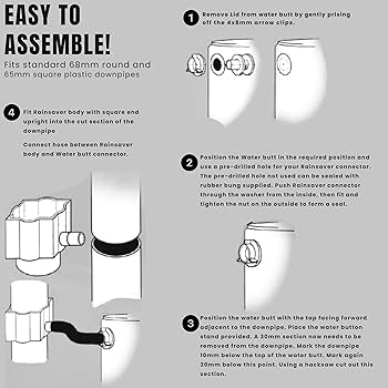 Water Butt With Tap Kit 210L - Rainwater Collector With Tap, Diverter And Bio Cleaner - Decorative Anthracite Water Tank Amphora-Shaped For Gardens, Terraces - Collect And Promote Plant Growth