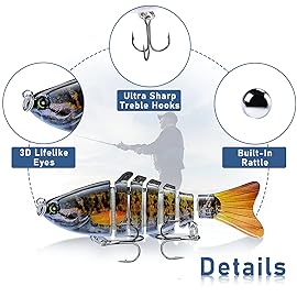 Fishing Lures Multi Jointed Fish Fishing Kits with Storage Box, Slow Sinking Lifelike Swimbaits, Hard Baits Crankbaits Fishing Gear for Freshwater and Saltwater Bass Trout Pike Lures