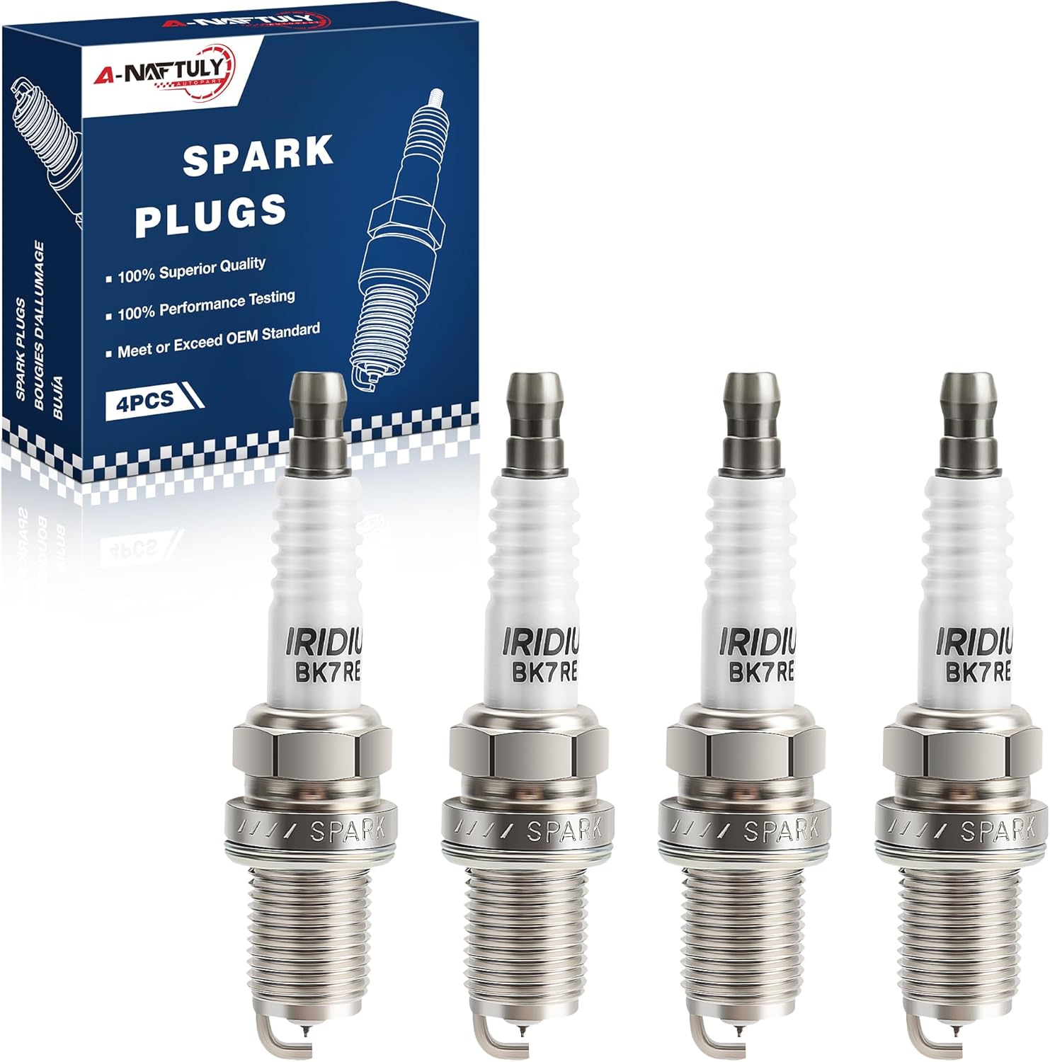 Iridium Spark Plugs 4 Pack 6988 Compatible with Honda Civic L4 1.8 2006 2007 2008 2009 2010 2011, S2000 00-09, Acura RSX 02-06, CSX 07-2010 Replaces BKR7EIX-11, XP3922, 99906910X9030