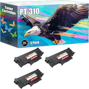Compatible with Pantum PT-310 Toner Cartridge Work for Pantum P3201D P3201DN P3501D P3501DN P3415D P3415DN Printers, with Chip, High Yield 3000 Pages, Bright Colors Clear Printing 3 Pack Black