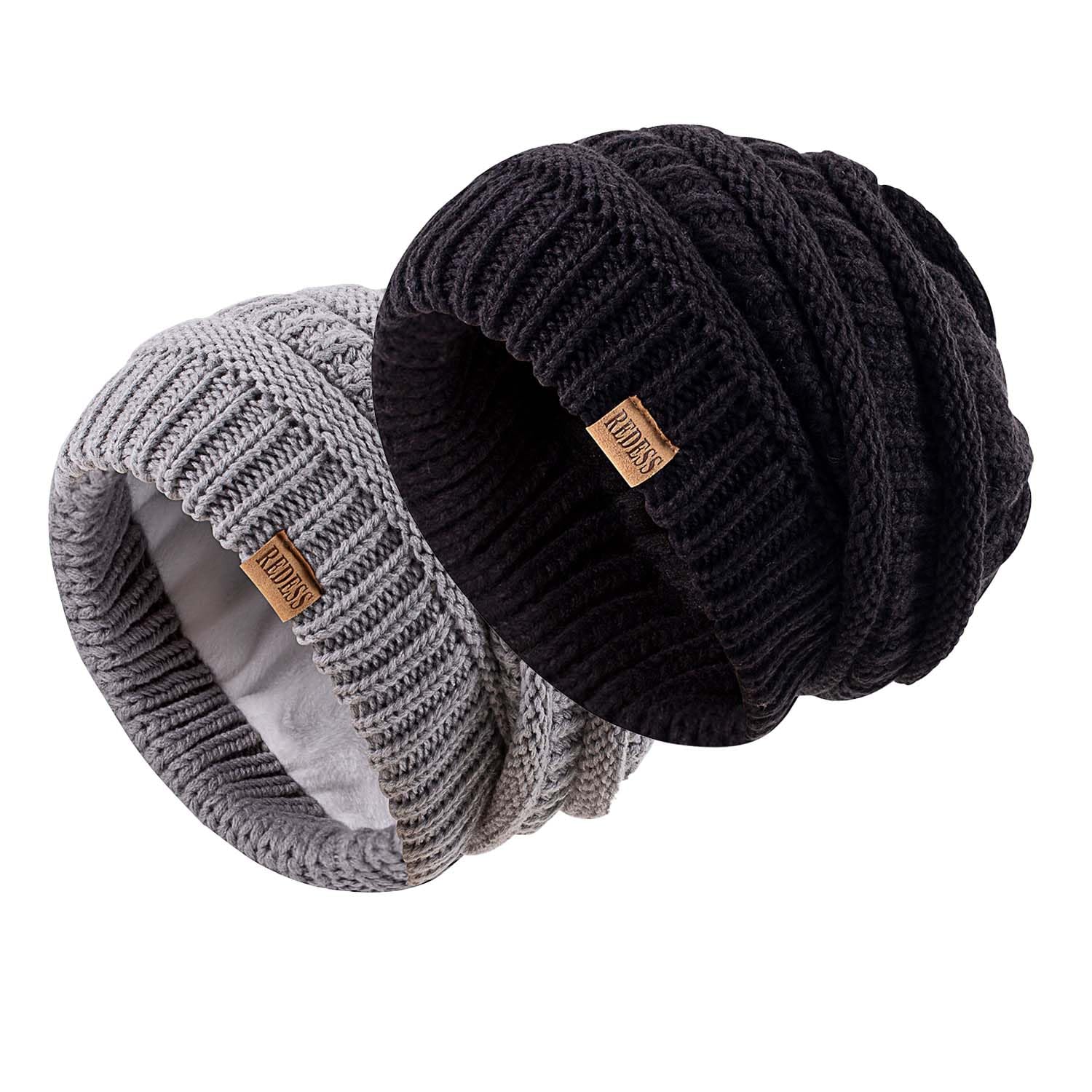 REDESS Slouchy Beanie Hat per Uomo e Donna Winter Warm Chunky Soft Oversize Cable Knit cap