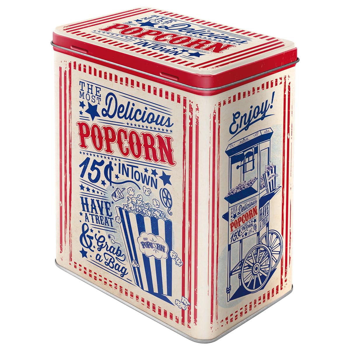 Nostalgic-Art Retro L Popcorn Storage Container - Gift Idea for Diner Fans, Large Tin Coffee Tin 3 L