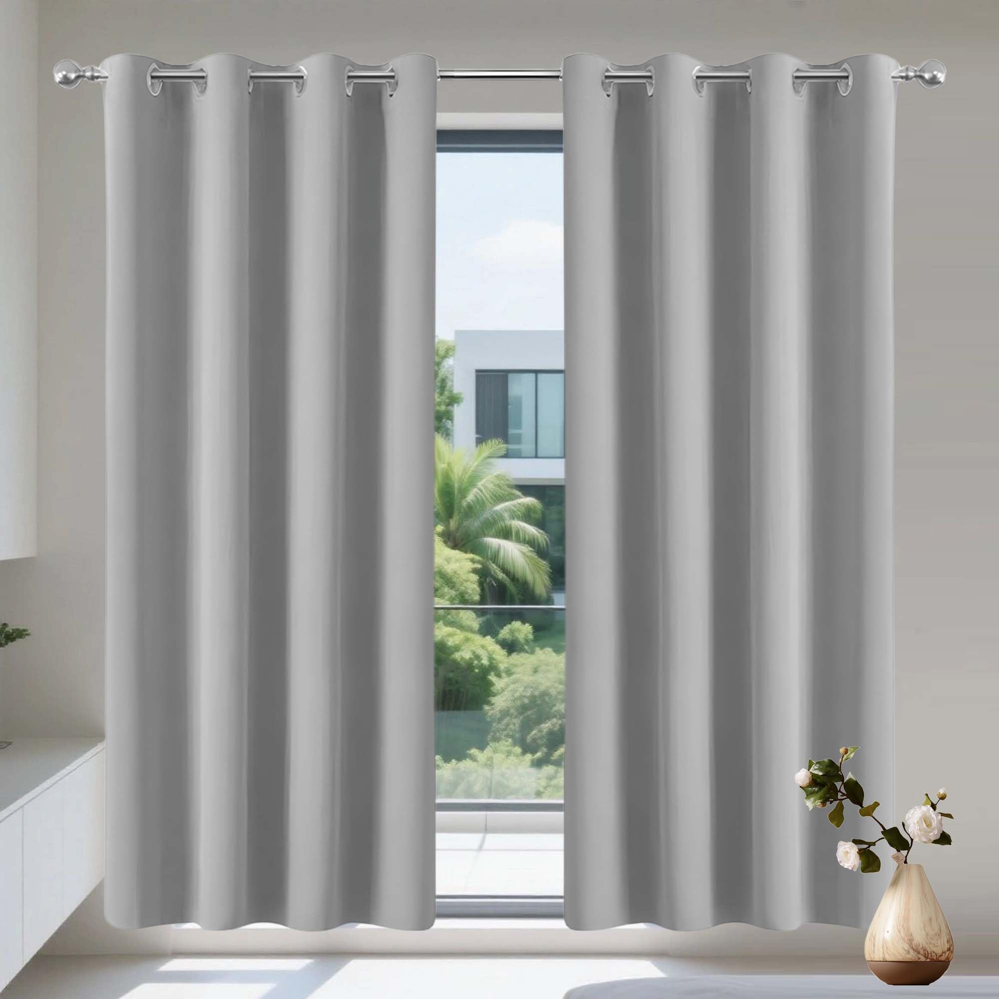 Rideaux occultants isolants thermiques 134x210 | Rideau anti-froid chaleur gris clair