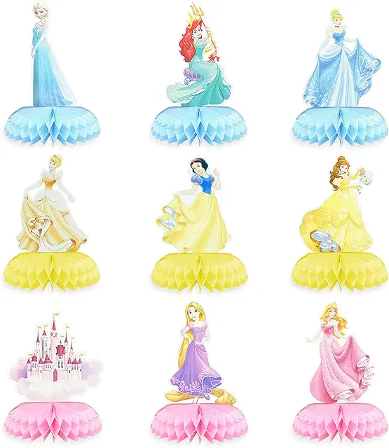 Minnie Mouse Princess Honeycomb Centerpieces - 9-Piece Party Decor Set