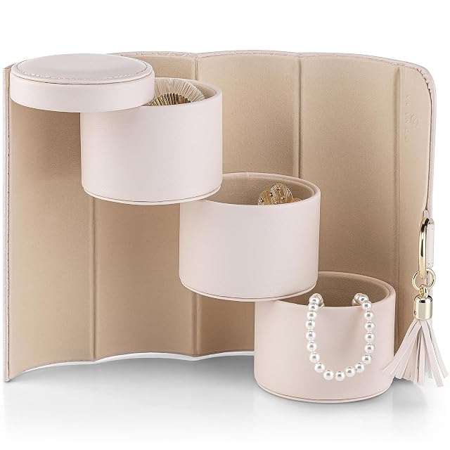 VLANDO Travel Jewelry Case for Women Travel Essential Travel Must Haves Jewelry Travel Organizer for Girls Christmas Gifts