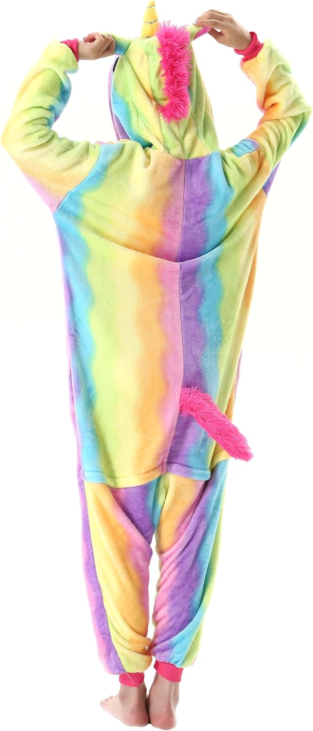 SimZoo Kids Animal Pajamas, Boy Girls Unicorn Cosplay Costume Sleepwear, One-Piece Unisex Homewear 3-13Y