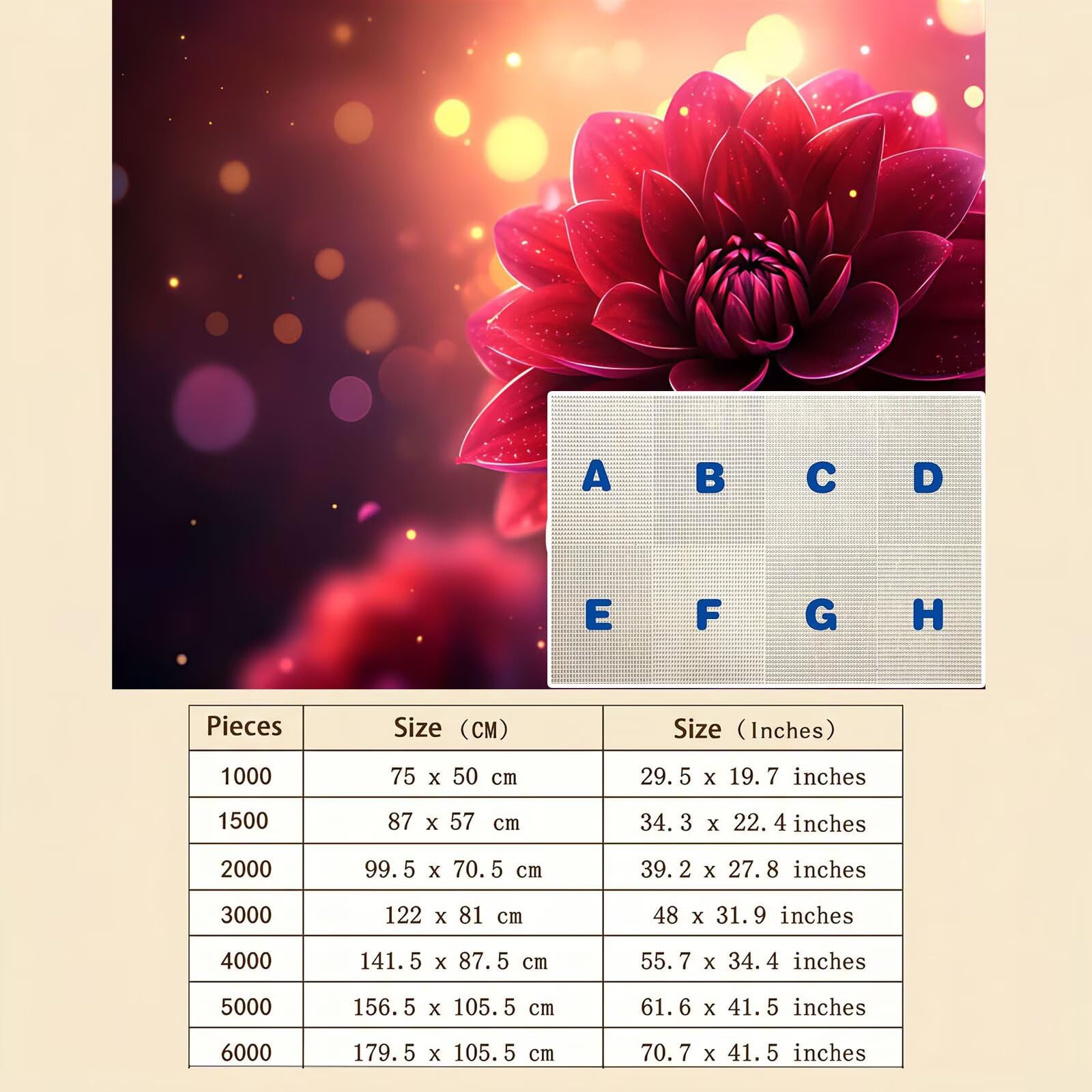 fiore sogno Puzzle 5000 Pezzi per Adulti, Puzzle in Legno - Collezione Classica con Poster Incluso - Sfida di Concentrazione e Passatempo Antistress, Gioco Educativo per Famiglia, 156 x 105 cm f0-360
