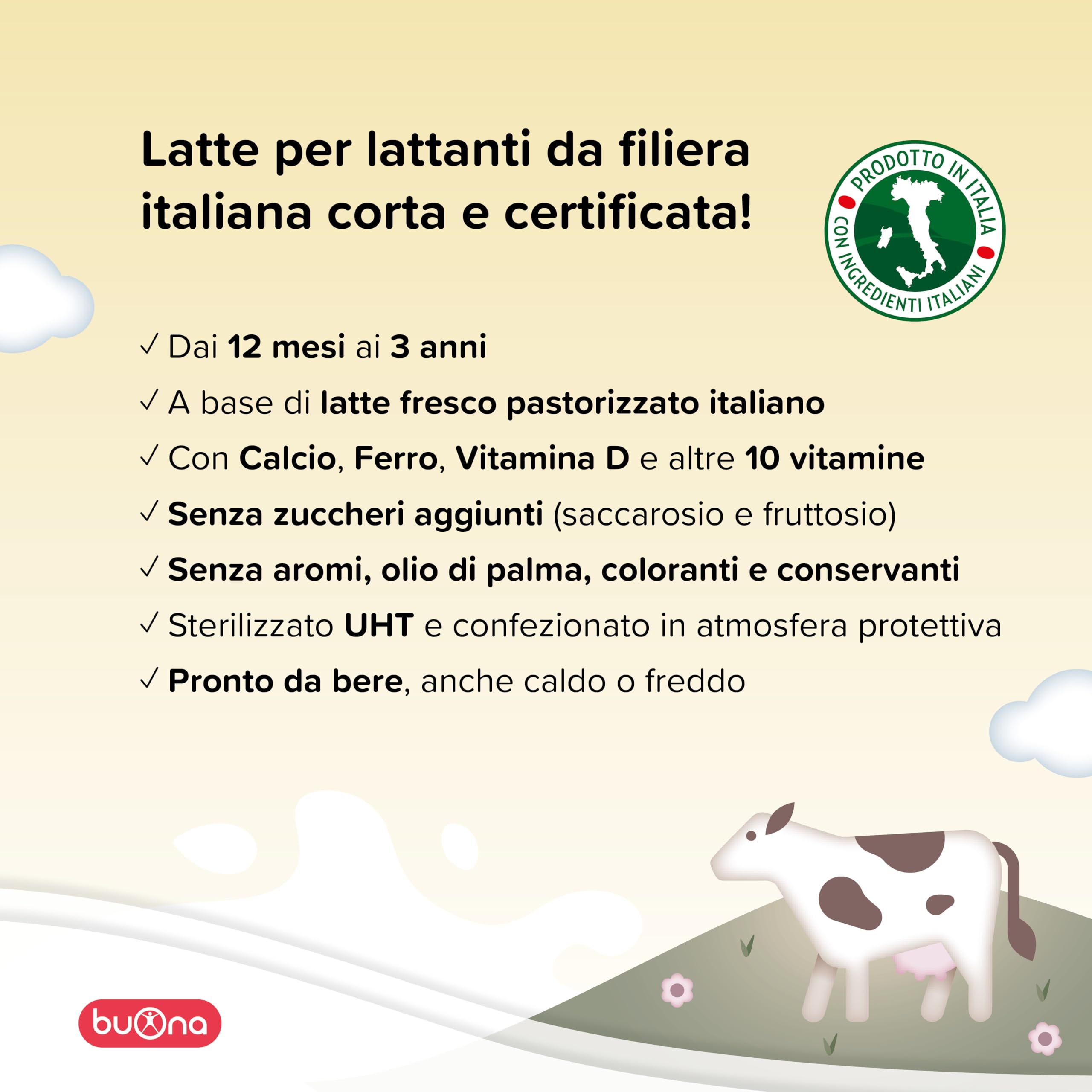 Buona Bb Milk 1-3 anni Liquido Alimento a Fini Medici Speciali per Lattanti Coliche, Stipsi e Disturbi Gastrointestinali Minori Con Postbiotico Latte 1 Liquido Pronto all’Uso dalla Nascita