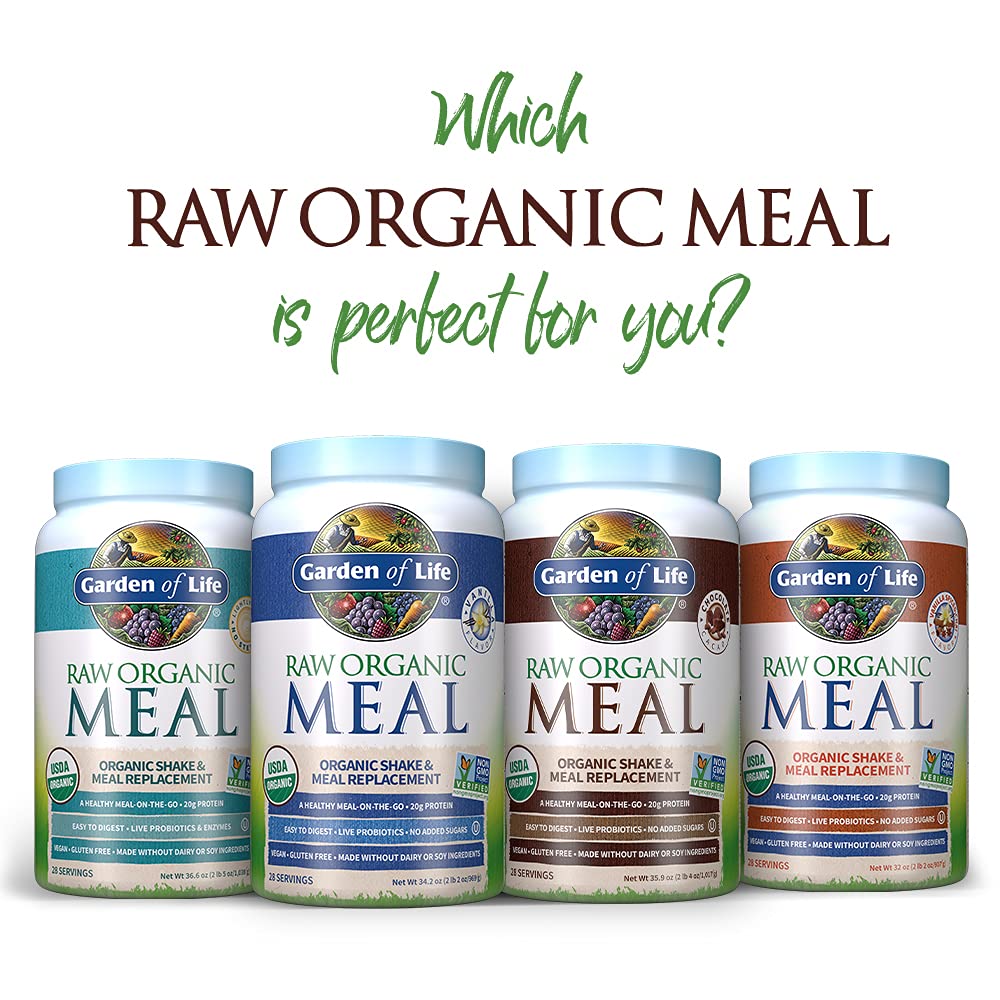 Garden of Life Meal Replacement Powder, 14 Servings, Organic Raw Plant Based Protein Powder