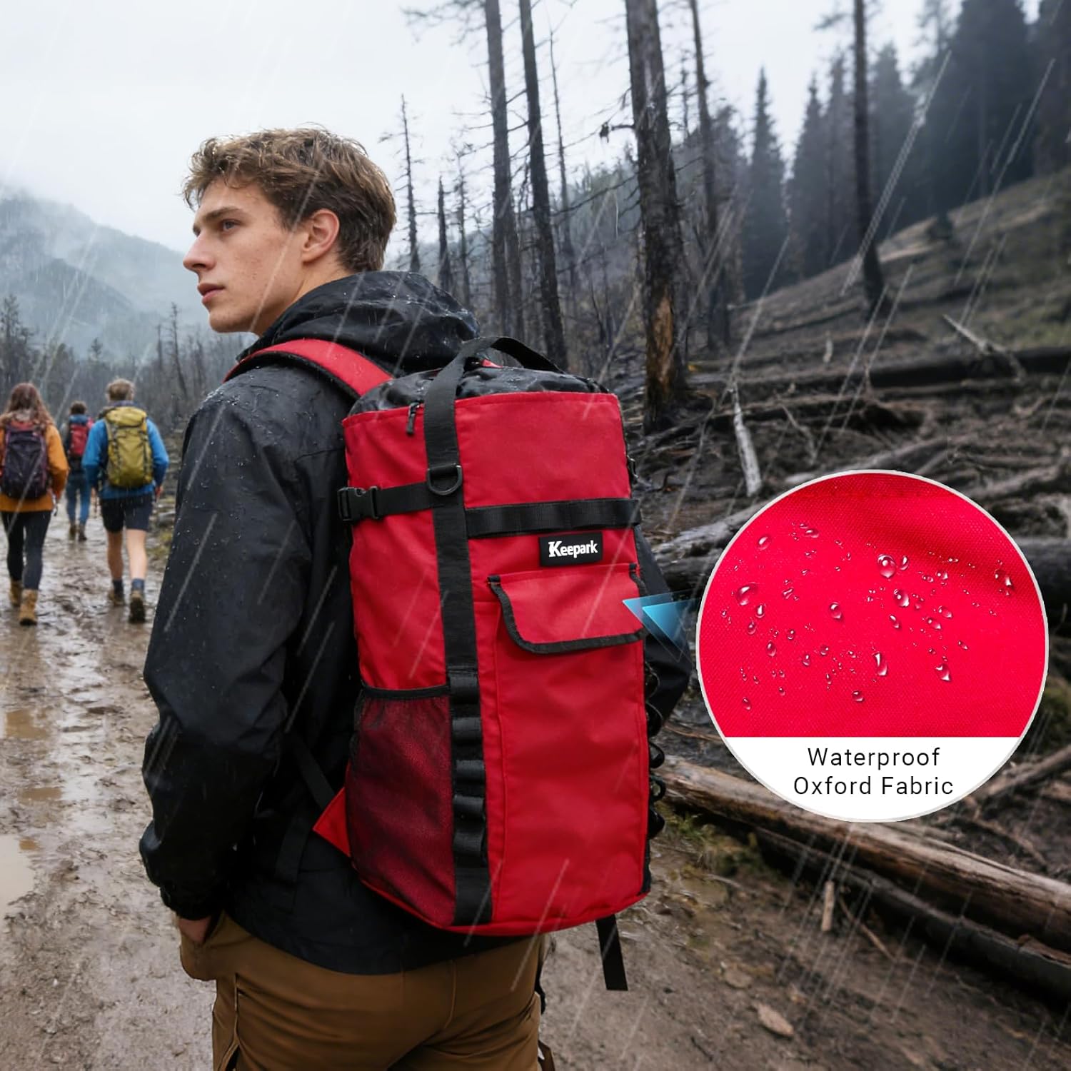 Rock Climbing Rope Storage Bag - Large Capacity Tree Rope Storage Backpack, Waterproof Oxford Outdoor Climbing Rope Bag With Adjustable Shoulder Straps - Red