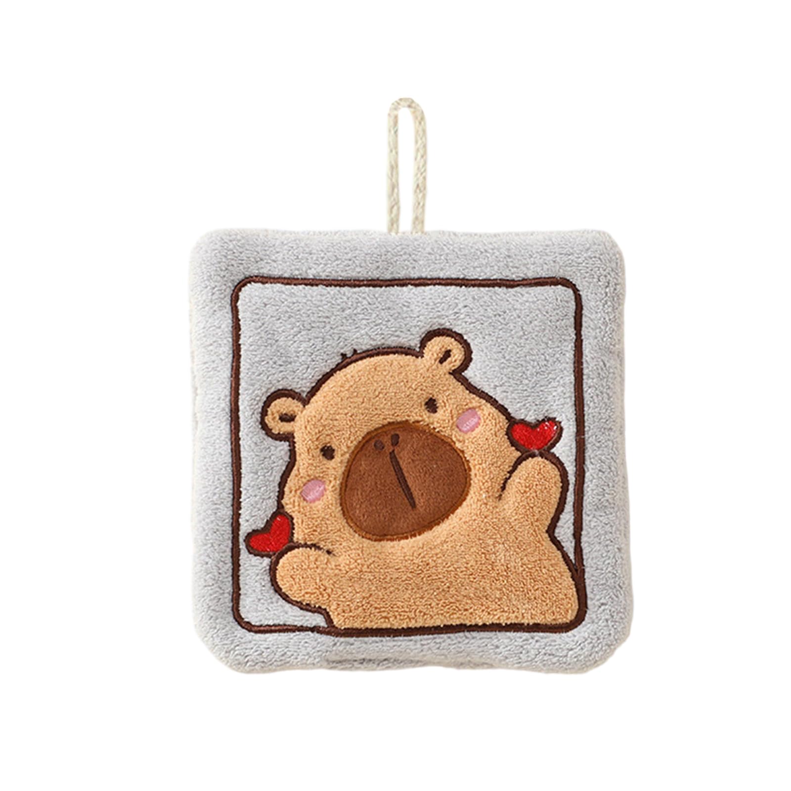 Elnwnnkc Capybaras Themed Children Hand Towels Hanging Microfiber Quick Dry Absorbent Cloths for Home Use Absorbent Kitchen Towels