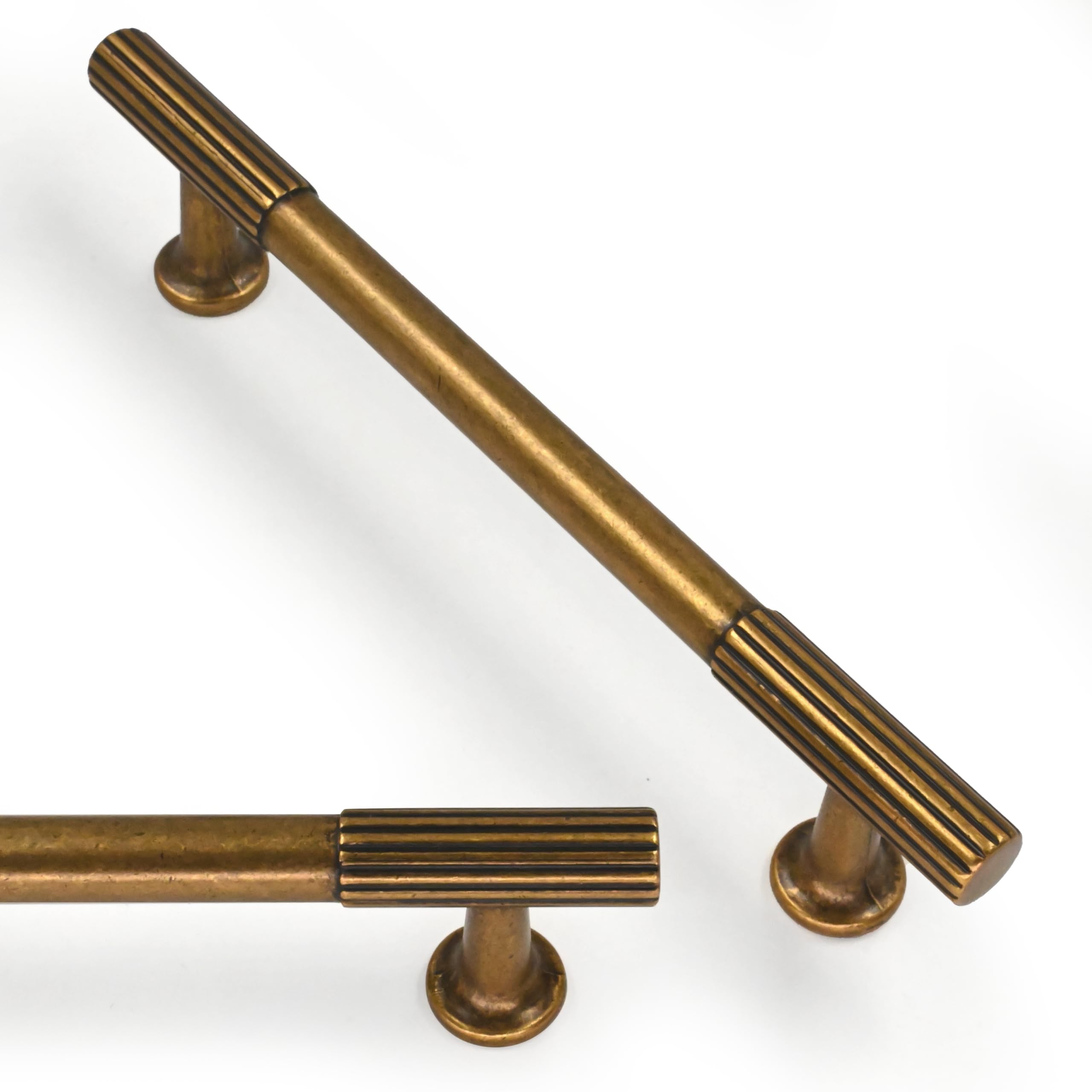 Asimerdeco 10 Pack Antique Brass Cabinet Pulls 5 Inch(128mm) Kitchen Cupboard Handles Solid Zinc Alloy Cabinet Hardware Drawer Pulls — image 1