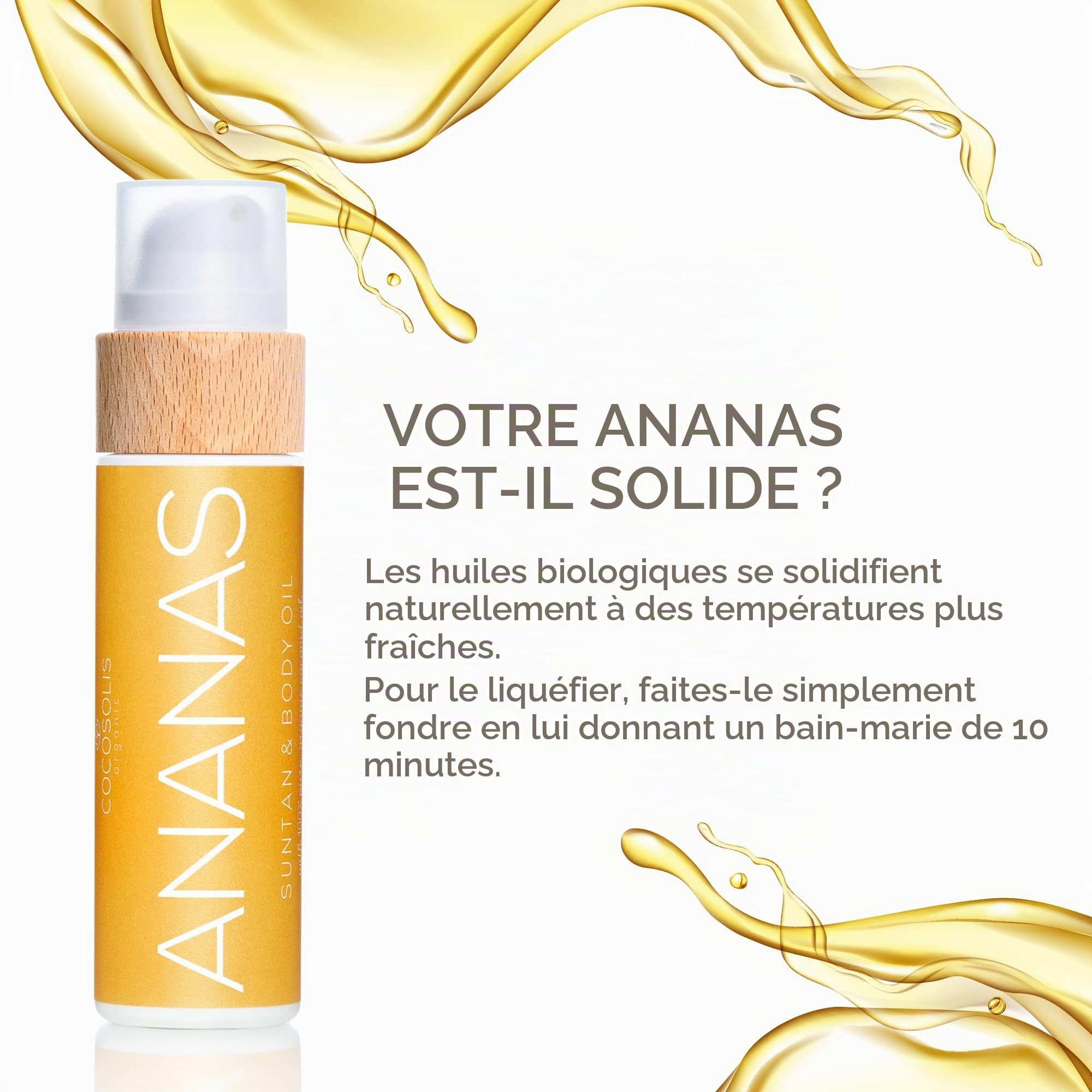 COCOSOLIS ANANAS Accélérateur de bronzage - huile de bronzage bio à la vitamine E et au parfum d'ananas pour un bronzage rapide, intensif et riche en chocolat - sublimateur de bronzage (200)