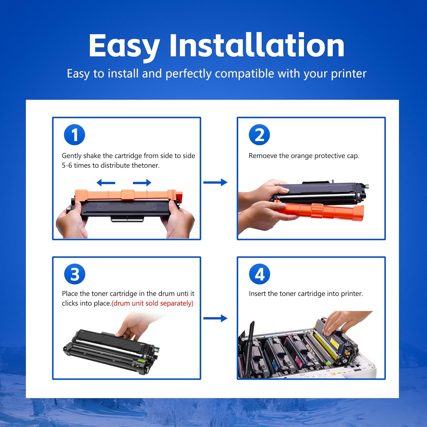 TN221 TN225 Toner Cartridges Replacement for Brother TN-225 Toner Cartridges for MFC-9340CDW MFC-9330CDW HL-3170CDW MFC-9130CW HL-3140CW Printer TN 221 Toner (5 Pack)