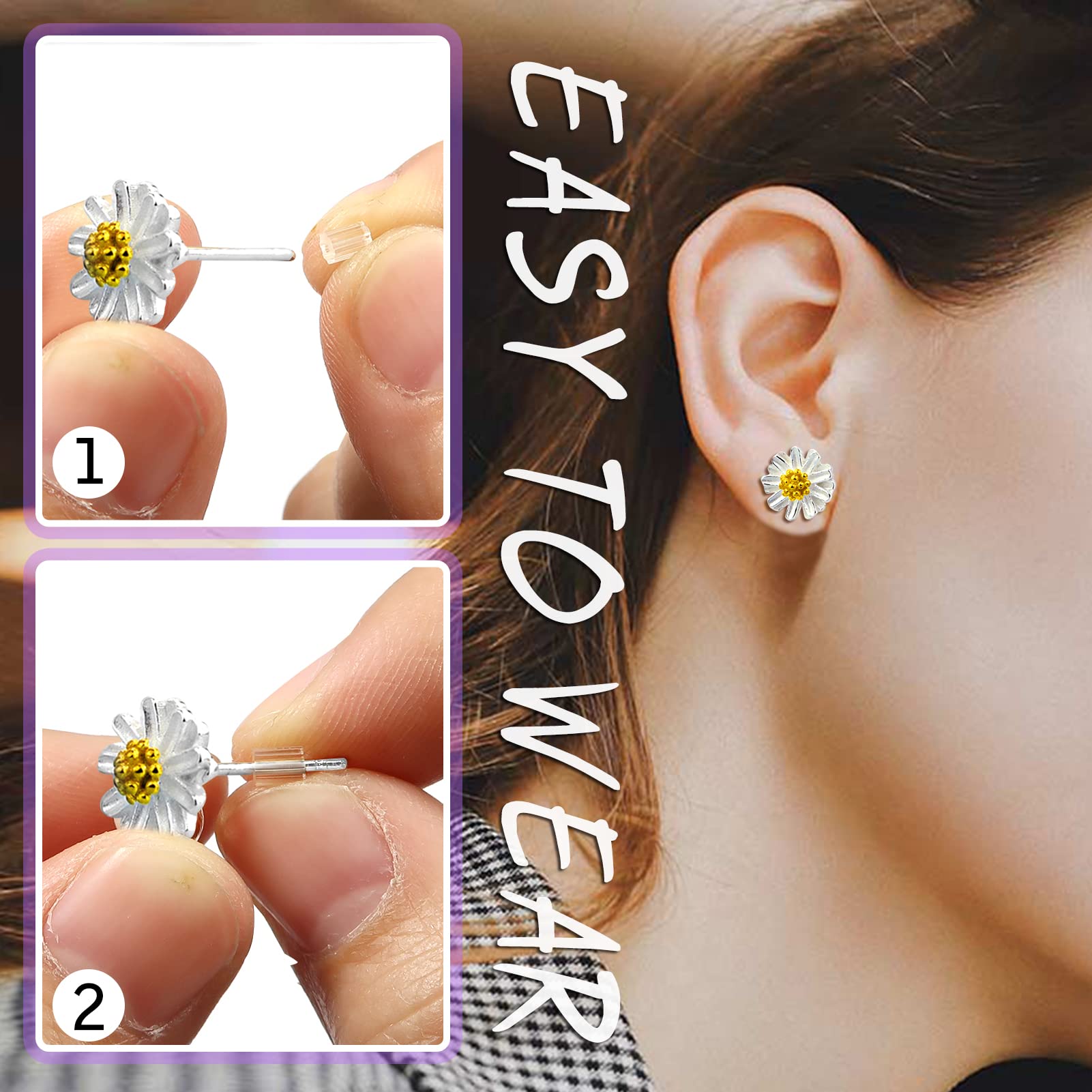 1000 Attaches Boucles D'Oreilles Silicone Transparentes - Fermoirs Universels Confortables