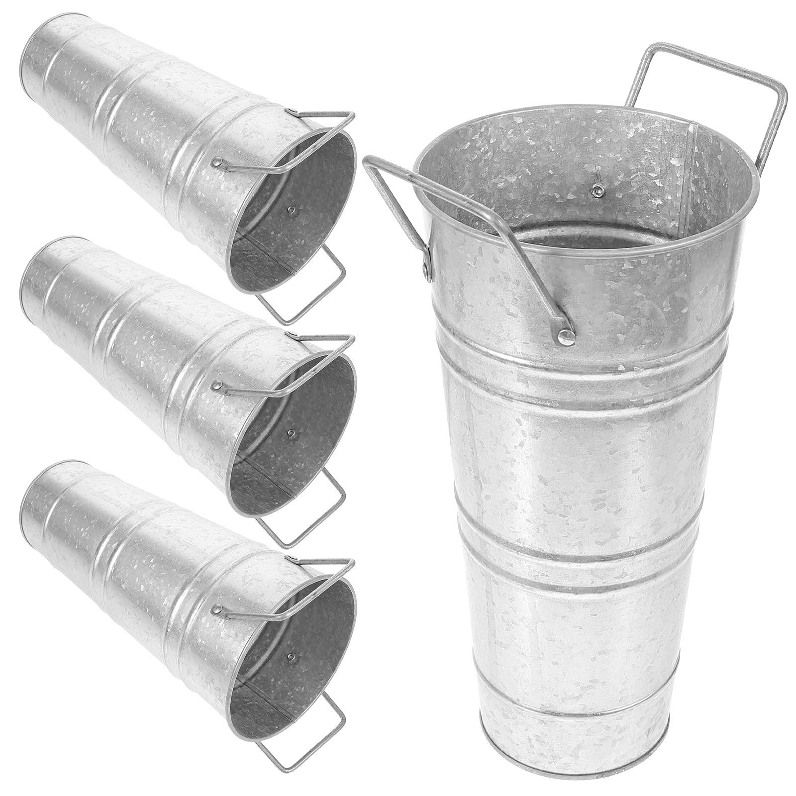 Seaux galvanisés Toddmomy lot de 4 pots argentés pour bureau