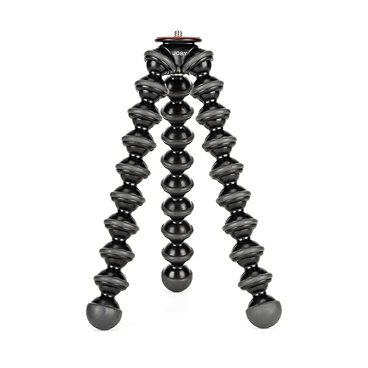 JOBY Gorillapod 1K Stand. Lightweight Flexible Tripod 1K Stand for Mirrorless Cameras or Devices Up to 1Kg (2.2Lbs). Black/Charcoal