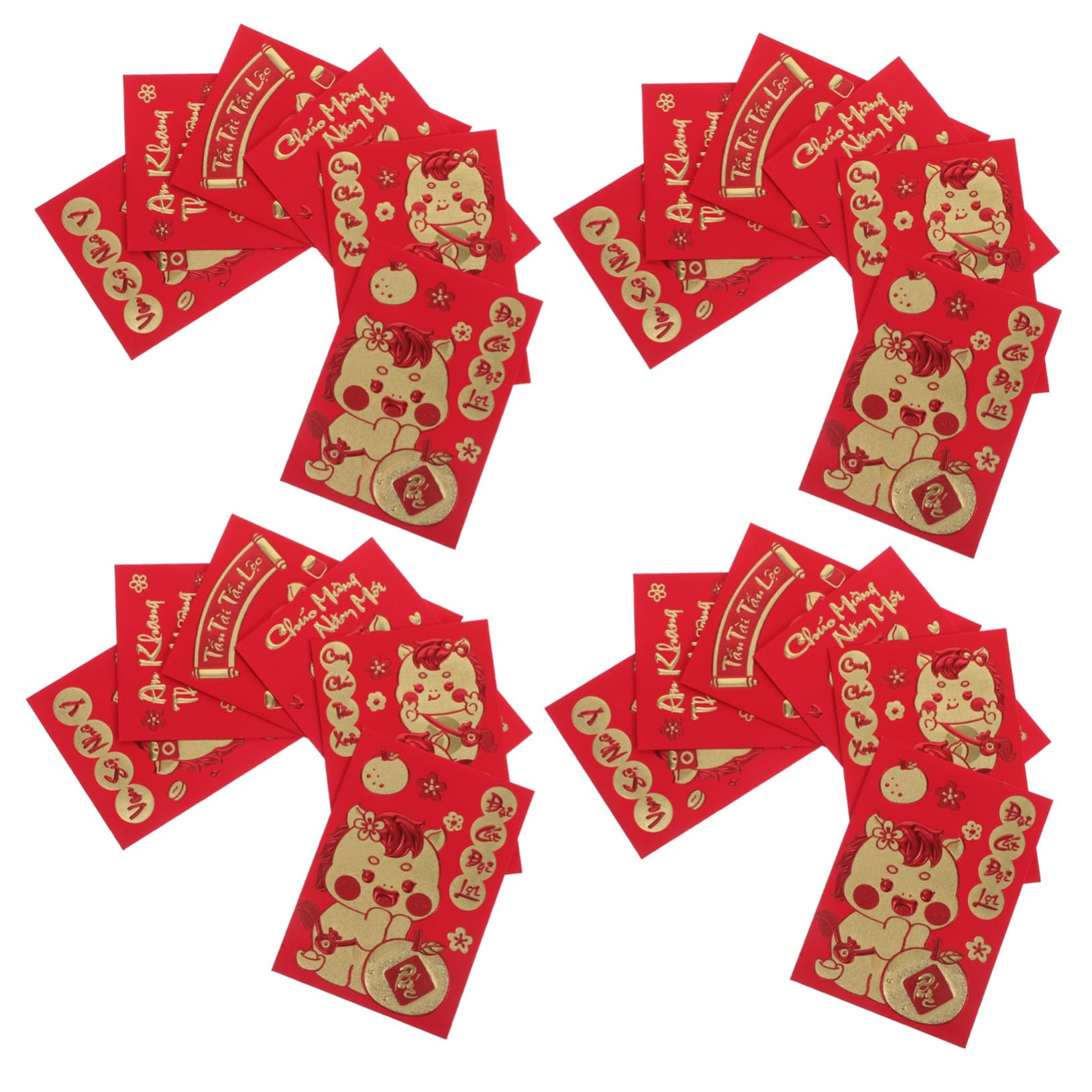 Artibetter 360 Piezas Sobres Rojos Para Dinero Sobres Rojos De Año Vietnamita Dinero De Año Vietnamita Del Caballo Uso Celebración China Material