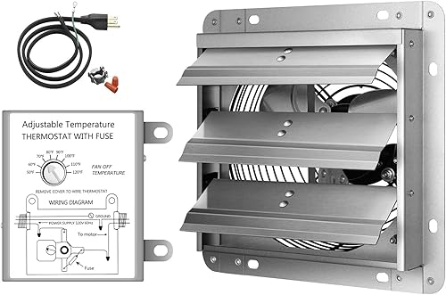 Vista 49 de iPower - Persiana de aluminio para escape de ventilador