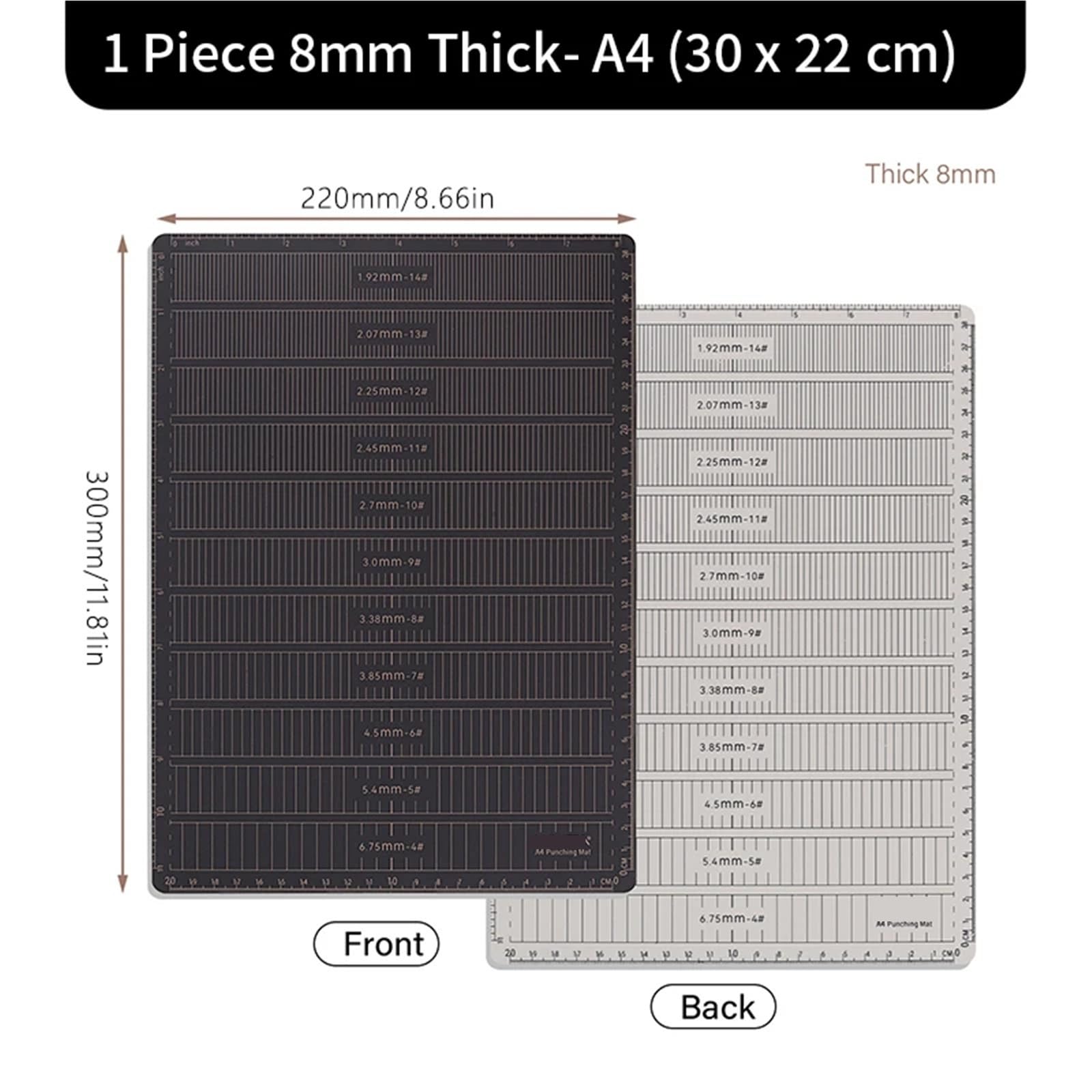 Schneidematte Stoffschneidematte, Lederbrett A1 A2 A3 A4 A5 Professionelles doppelseitiges Bastelwerkzeugset Büro(8mm Thicken A4)