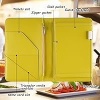 Vista 6 de Libreta de servidor esseroo, libro para camarera, libros de servidor para camarera/mozo con bolsillo con cremallera, organizador de libro