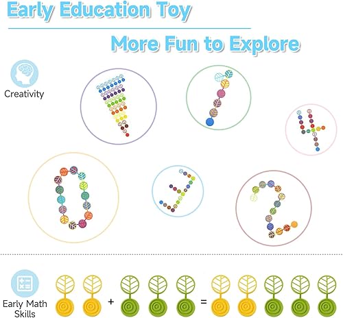 Miniatura 6 de Stack-a-Rainbow-Tree - Bloques apilables de plástico de 70 piezas, juguetes de construcción de equilibrio para niños de 3 a 8 años, juguetes