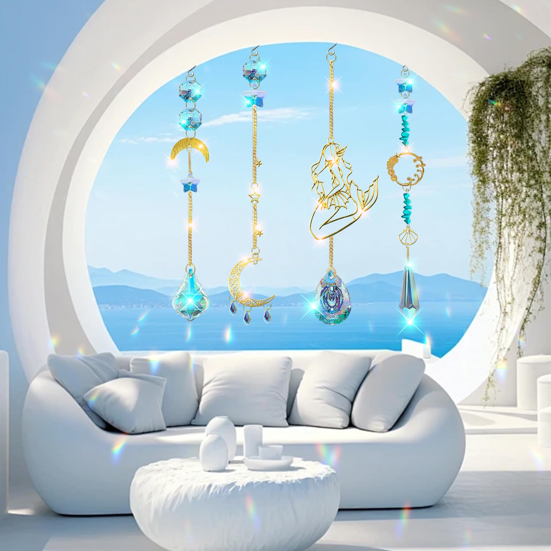 VEEKAY 425 Pieces Sun Catcher Crystal Craft Set, DIY Sun Catcher Window Decoration, Suncatcher Wind Chime Crafts - Image 4