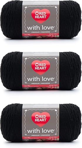 Miniatura 43 de Red Heart with Love - Hilo de seda de maíz, paquete de 3 unidades de 6.98 oz/7 onzas, acrílico, 4 medianos (peinado), 370 yardas, tejido/ganchillo