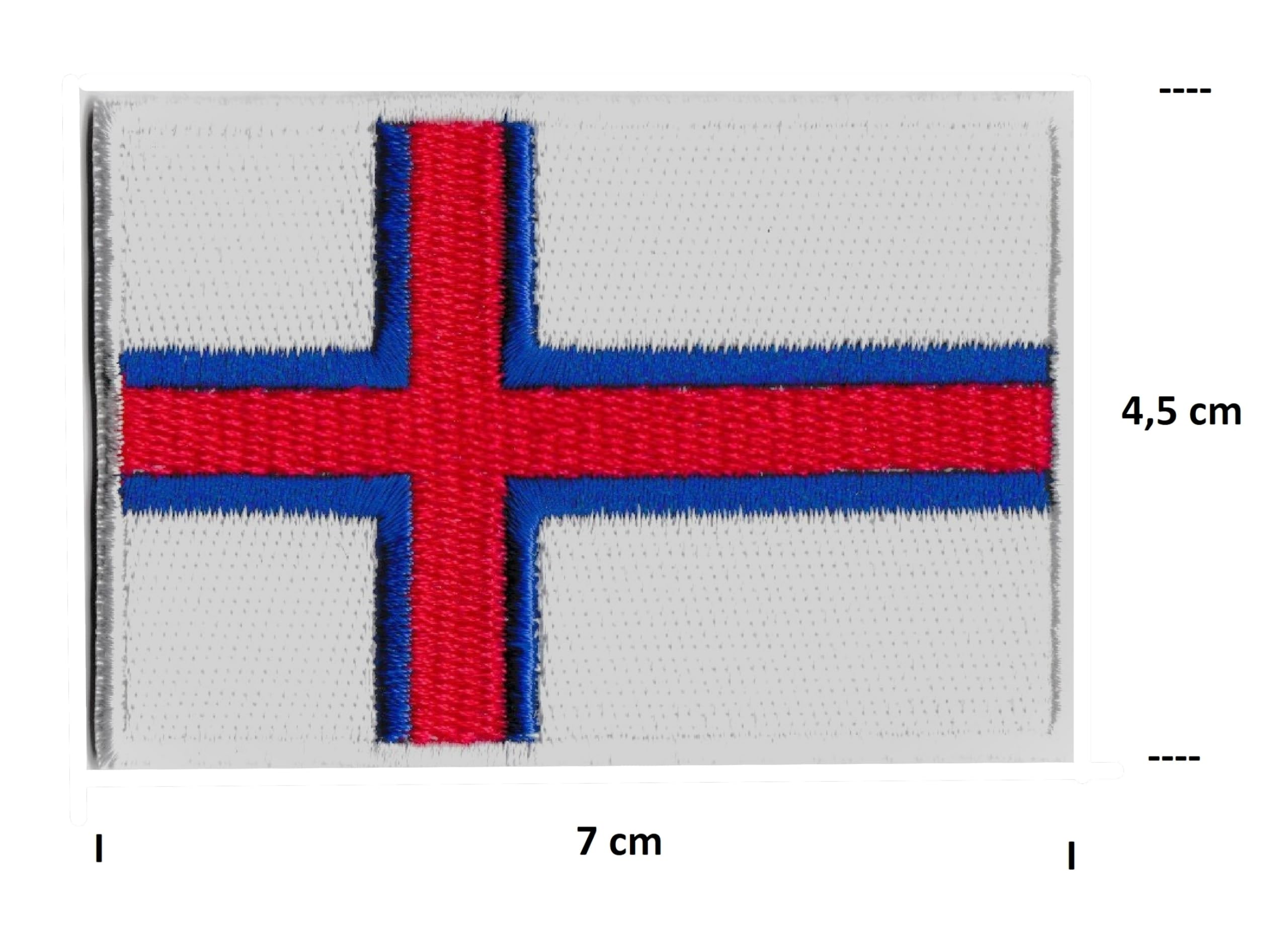 Toppa Ricamata Bandiera Isole Faroe - Applicazione Cucire O Ferro Da Stiro 7x4.8cm