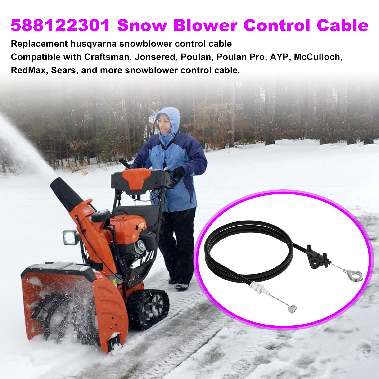 588122301 Speed Control Cable For Snow Blower ST224 ST227P ST230P