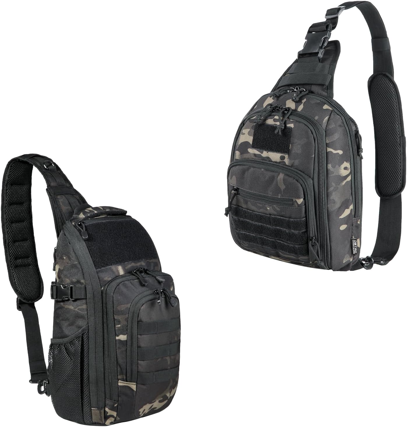 DBTAC Tactical Chest Pack Sling Bag With Water Bottle Pouch - Compact Shoulder Pack For Outdoor Activities