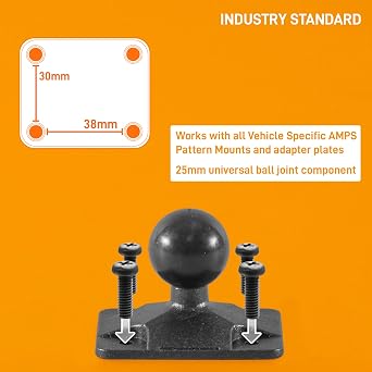iBOLT xProDock Bizmount AMPs - Heavy Duty Drill Base Mount and 2m microUSB Cable for Android Smartphones- for Cars, Desks, Countertops: Great for Commercial Vehicles, Trucks, and Telematic Commuters