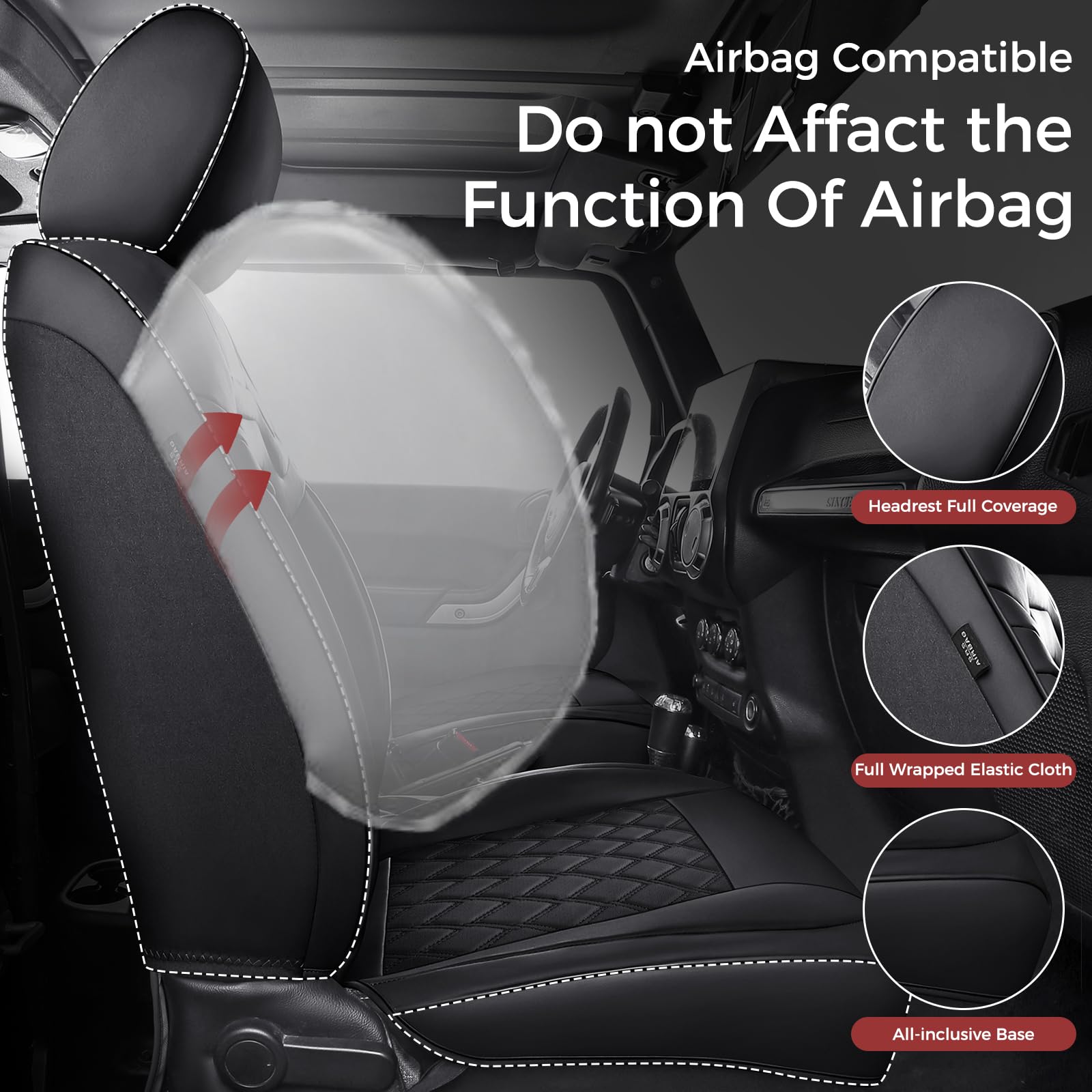 Snapklik.com : Huidasource Ram Seat Covers Full Set, Ram 1500 Truck ...