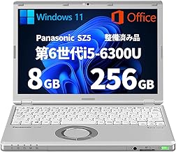 Panasonic CF-SZ5 Laptop 6th Generation i5 6300U 8GB Memory, 256 GB, SSD, Windows 11, Office2019, For Home Work, Learning, Default Settings, 12.1 Type (Refurbished)