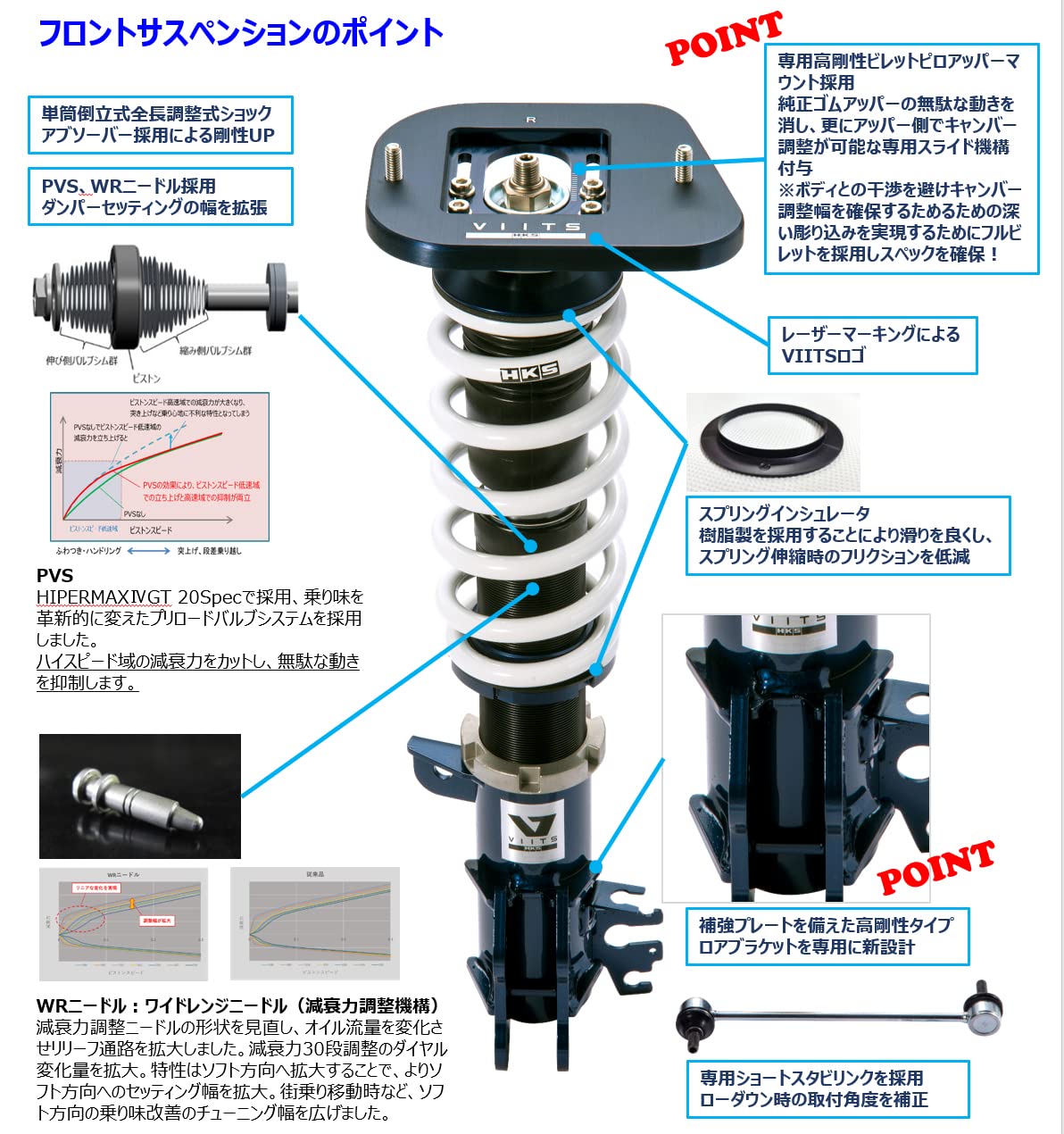 Amazon.co.jp: HKS 足回り系パーツ 車高調整式サスペンション VIITS 