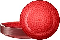 Vista 25 de PLASTICPRO Paquete de 30 Platos de Plástico Martillado Platos de Plástico Desechables Resistentes Platos Elegantes de Fiesta de Plástico Rosa