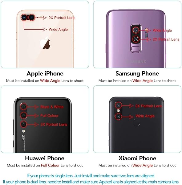 APEXEL Universal Phone Camera Lens Set 0.45X 140° Wide Angle + 12.5X Macro Lens, Cell Phone Lens Compatible with iPhone, Samsung and Most - 5