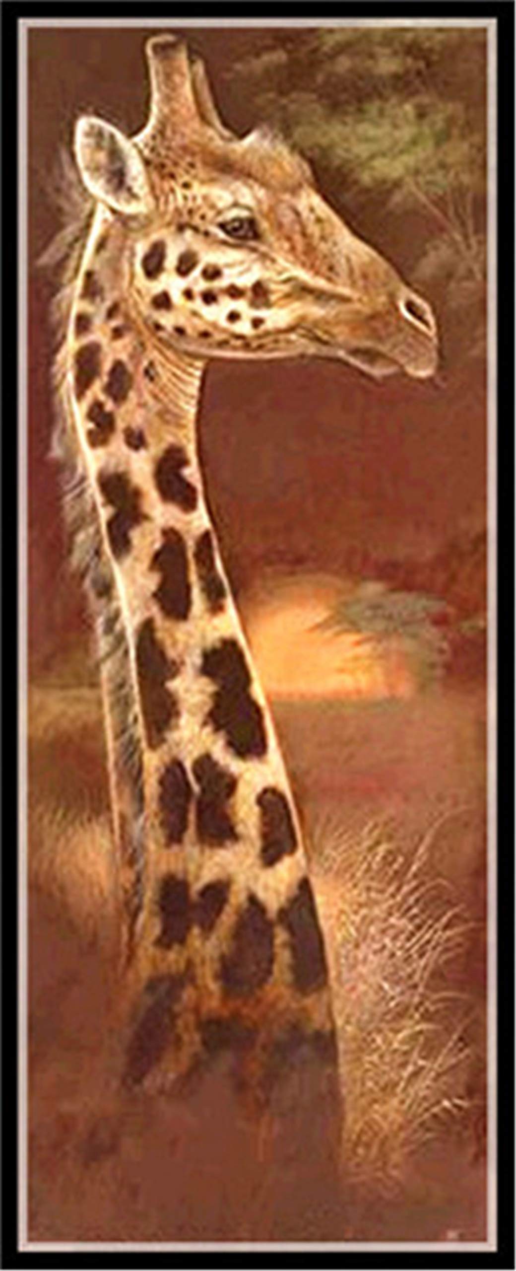 Broderie diamant girafe grand format pour décorer votre salon chaleureux