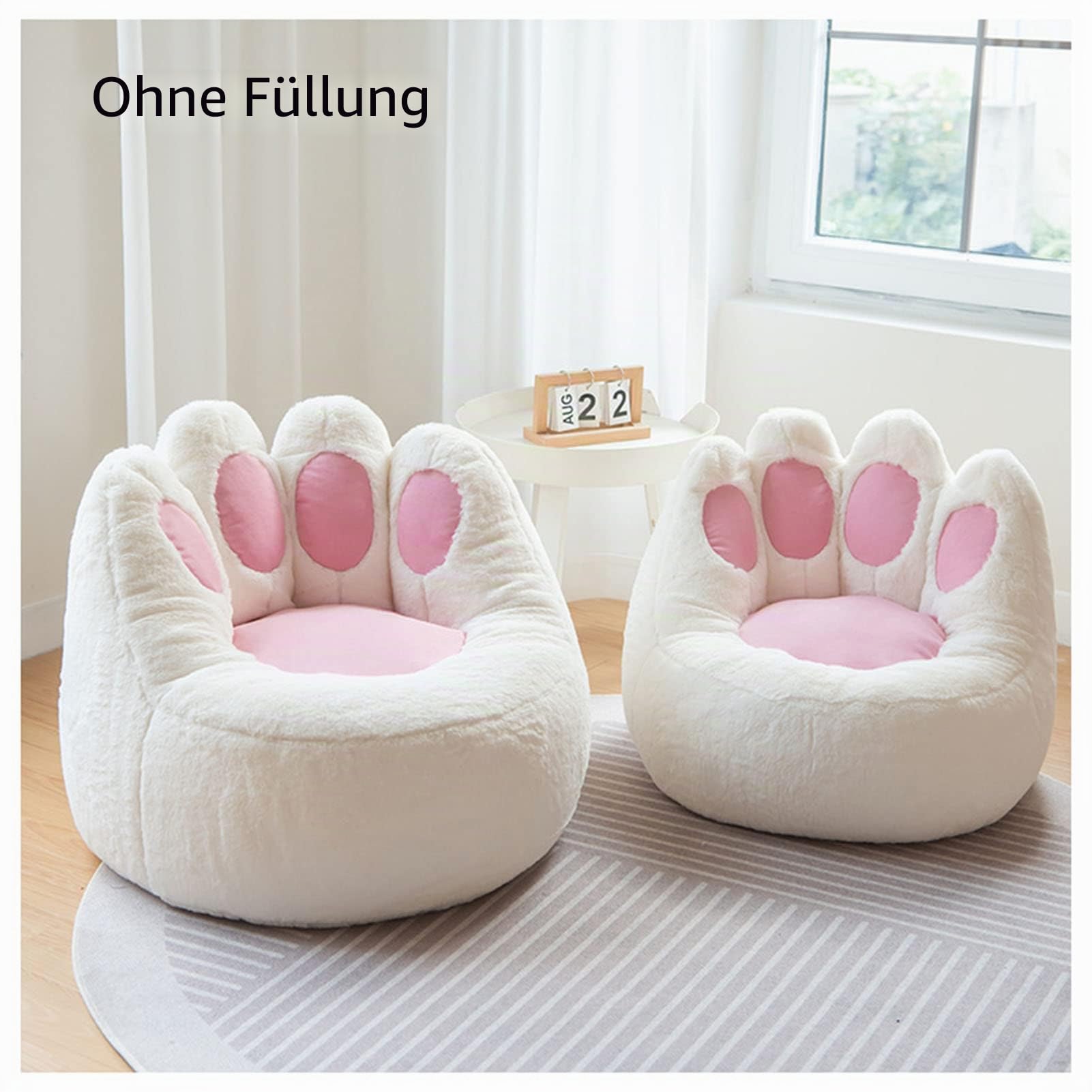 Sitzsack-Stuhlbezug, (Füllung nicht im Lieferumfang enthalten) Lazy Sofa niedlich wie eine Katze Pfote dekorieren das Wohnzimmer Schlafzimmer für Erwachsene, L