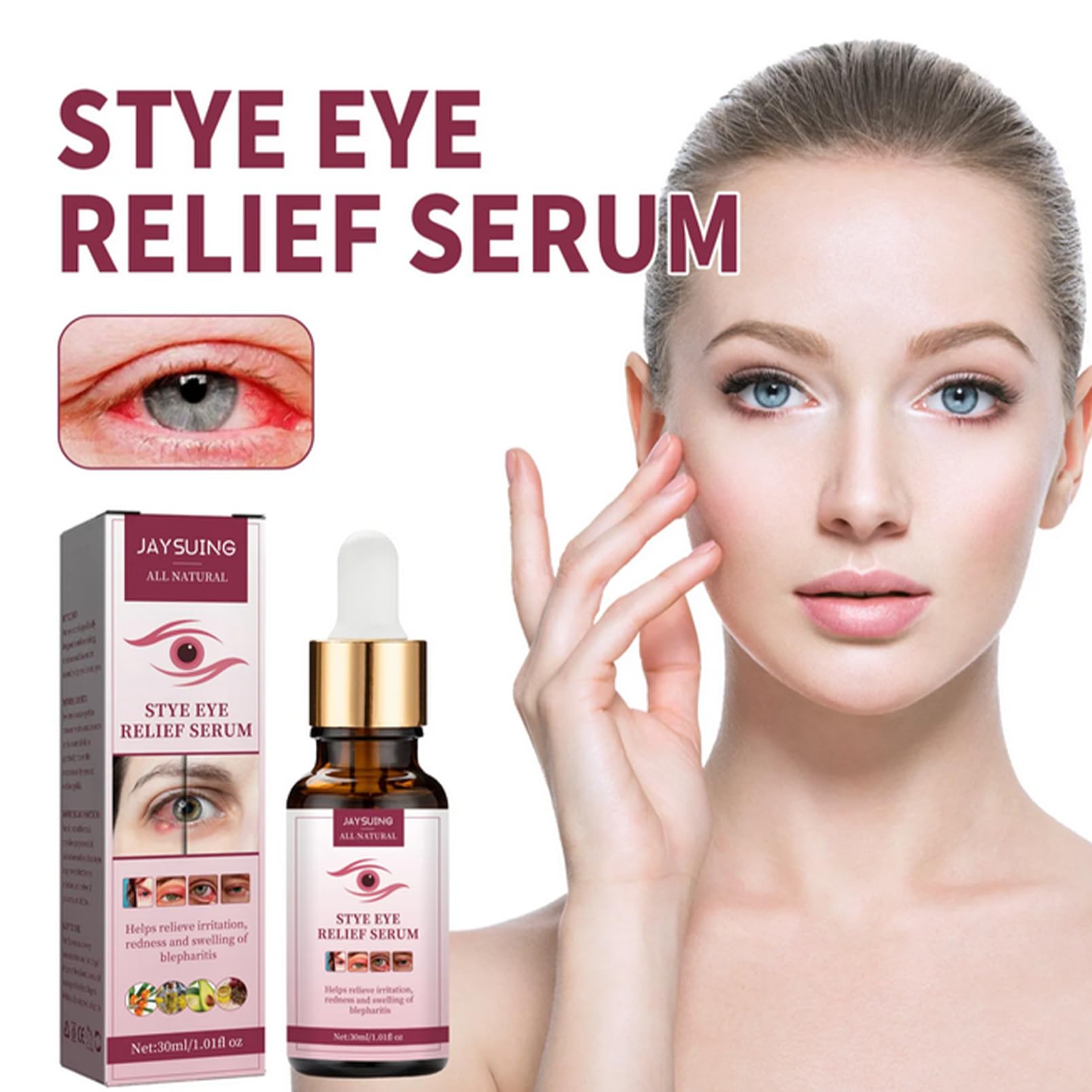 Stye EyeTreatment,MyceliaBlepharitis,RelievePuffinessSerum,Eye Drops for Infected Eyes for StyesChalazion&Blepharitis,Daily Cleanser For Dry Eye Relief 30ml - Image 4