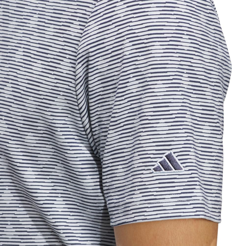adidas Męska koszulka polo w paski z nadrukiem Go-to z nadrukiem w paski (1 opakowanie), Wonder Blue Melange/Collegiate Navy, XL
