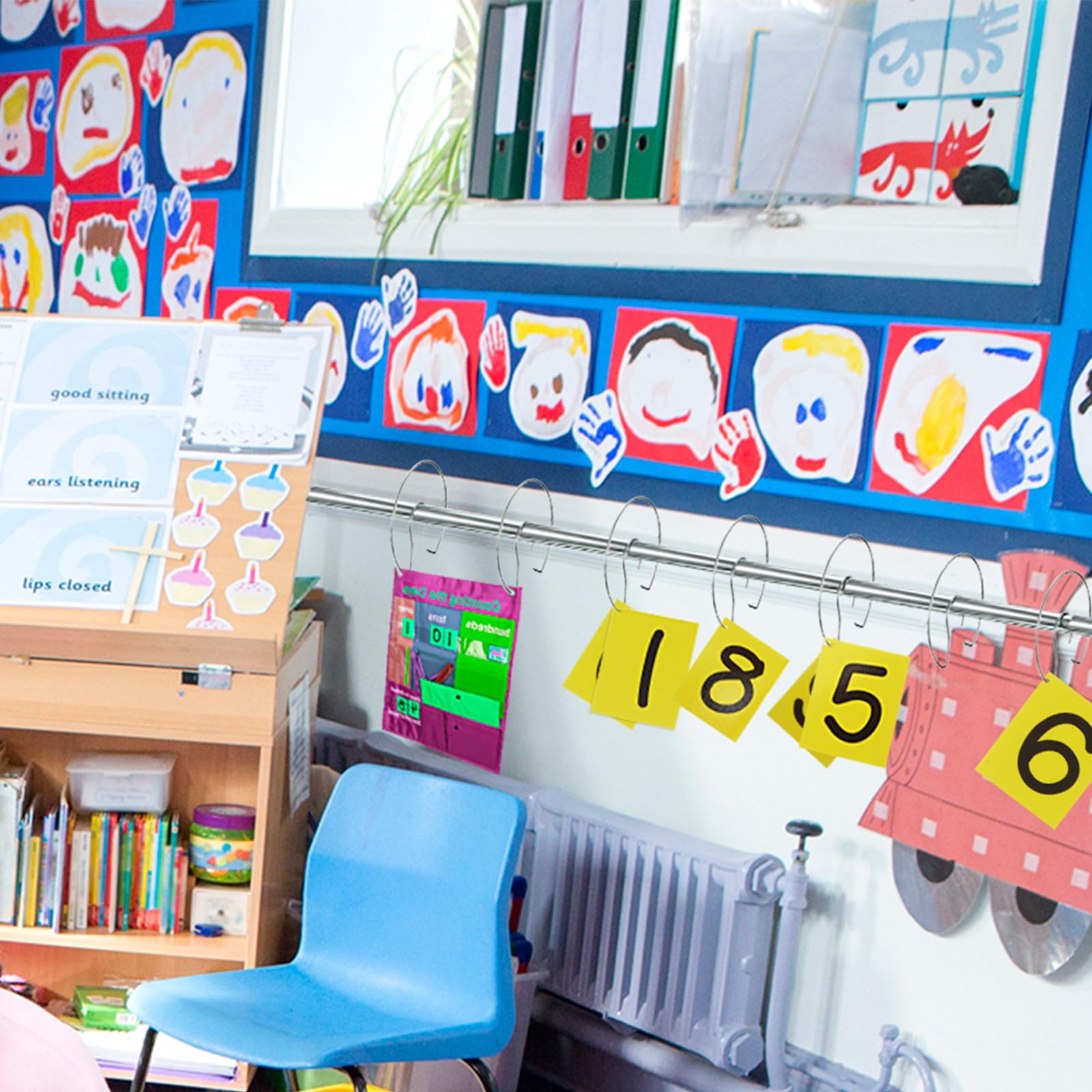 6 Pieces Double Pocket Chart Rings for Classroom Ring Set for Pocket Chart Stand Teacher Helper Hooks for Charts - Image 5