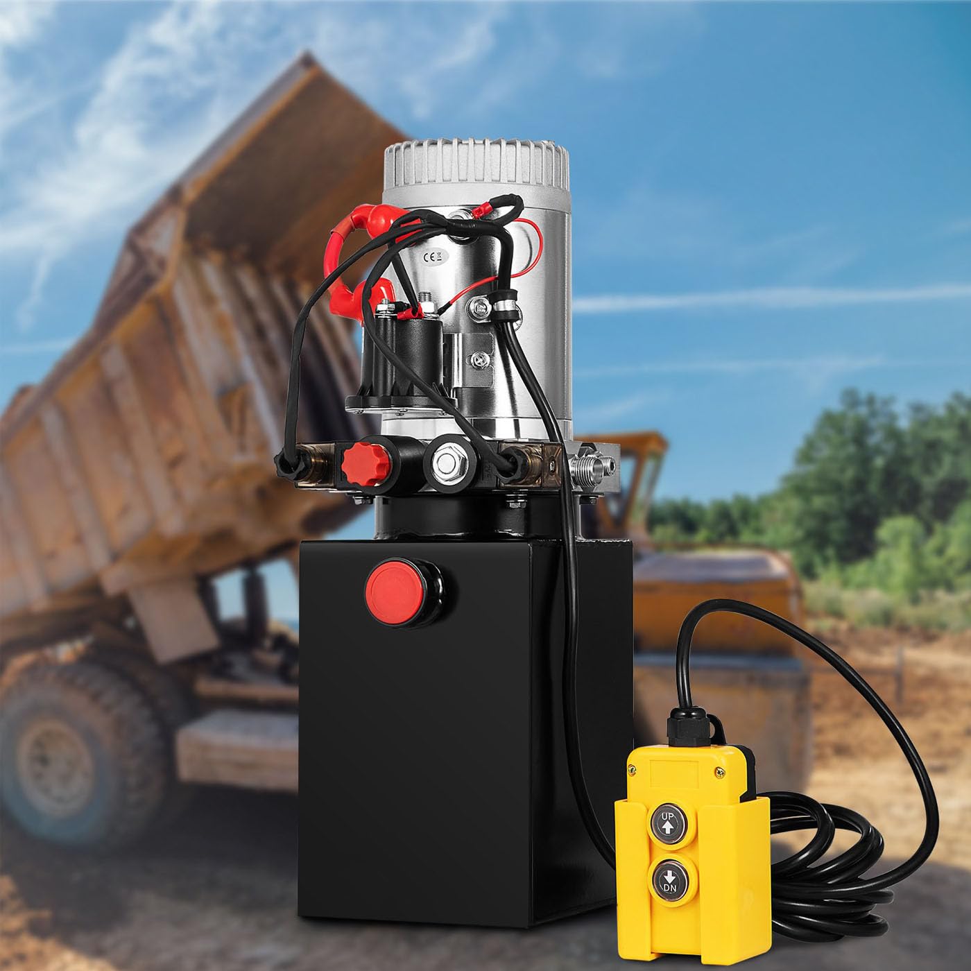 8 Quart Doppelwirkend Hydraulikpumpe Dump Trailer Unit Pack Reparatur 12V Double Acting Hydraulic Pump Dump