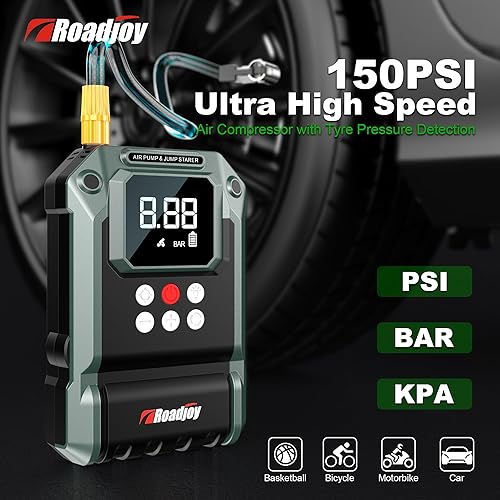 Miniatura 4 de Arrancador de coche de alta potencia de 4000 A con compresor de aire de 150 PSI, refuerzo de batería de coche de 12 V, inflador de neumáticos