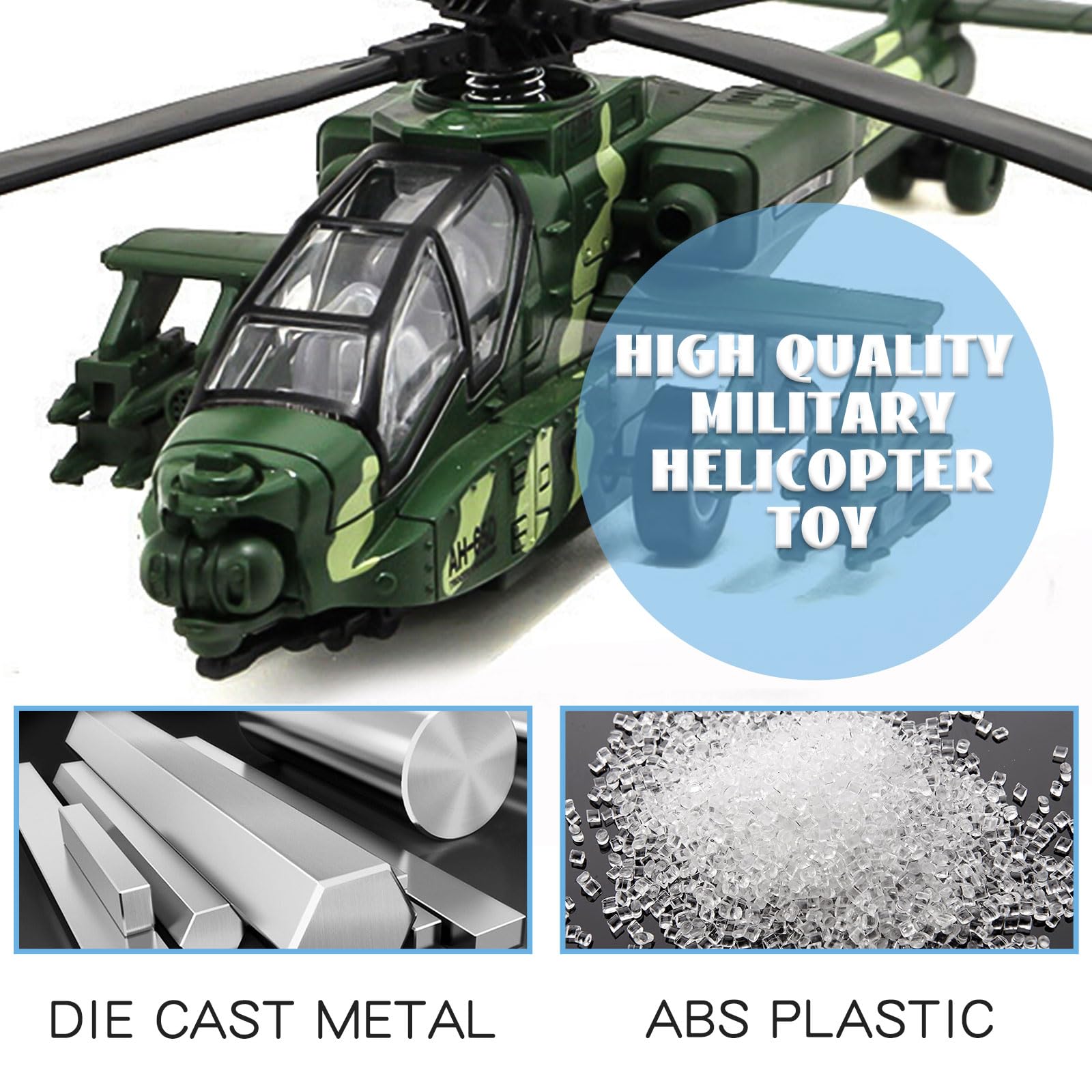 Helicóptero militar con luces y sonidos, modelo de la Fuerza Aérea fundida a presión, regalo de cumpleaños y Navidad para niños y niñas, bono con 2 figuras de acción de hombres del ejército 5