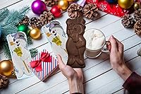 Vista 6 de Fruidles Grandes golosinas navideñas de chocolate con muñeco de nieve, chocolate con leche sólido y suave, rellenos para bolsas de fiesta, envueltos