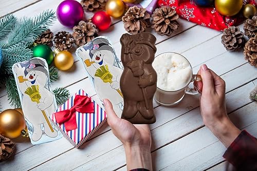 Miniatura 6 de Fruidles Grandes golosinas navideñas de chocolate con muñeco de nieve, chocolate con leche suave y sólido, rellenos de bolsas de fiesta, láminas