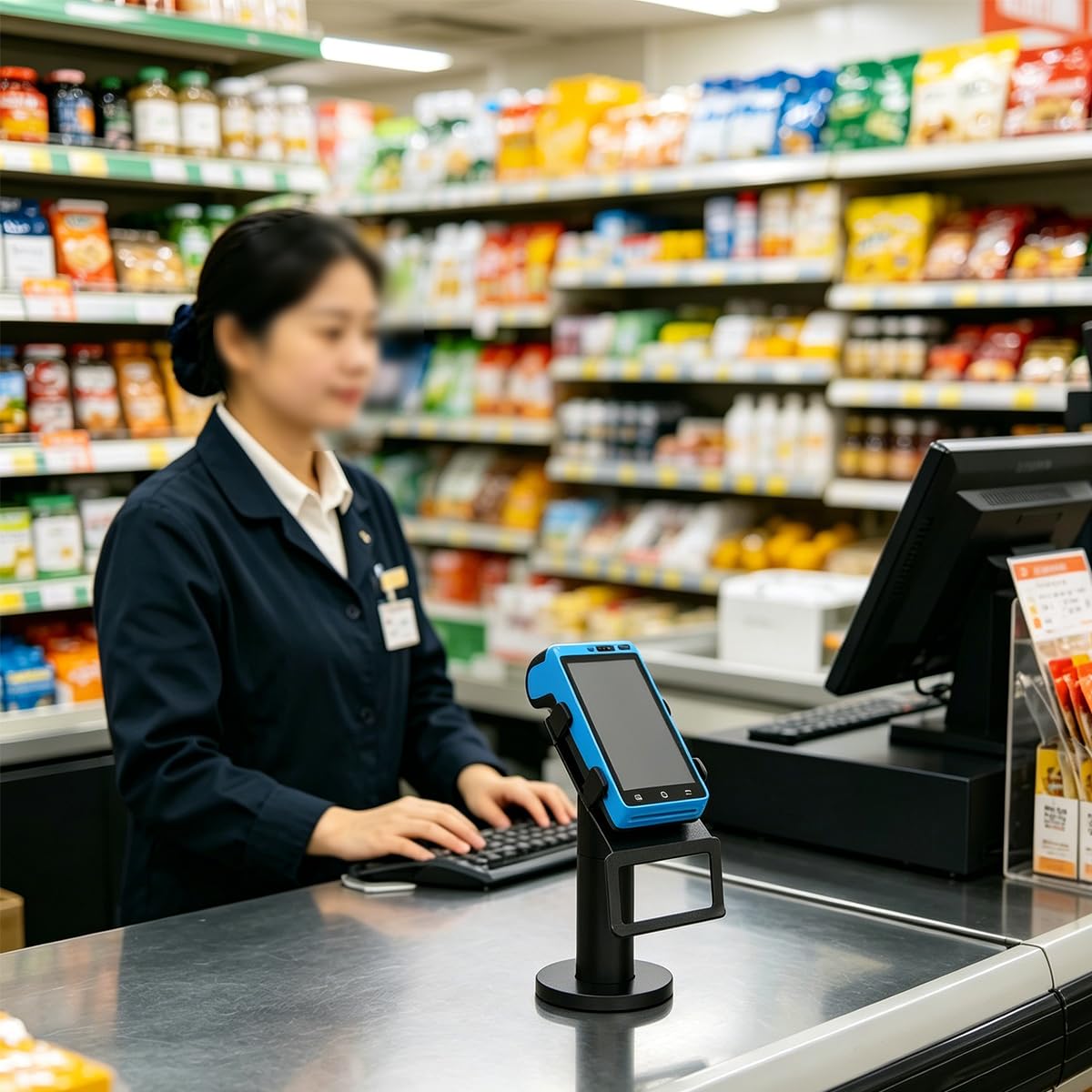 HUBa Support de Terminal de Carte pour appareils de Point de Vente Rotatif à 270°, Inclinaison de +0° à -75°, Largeur réglable, Support de Table EC Terminal de Table