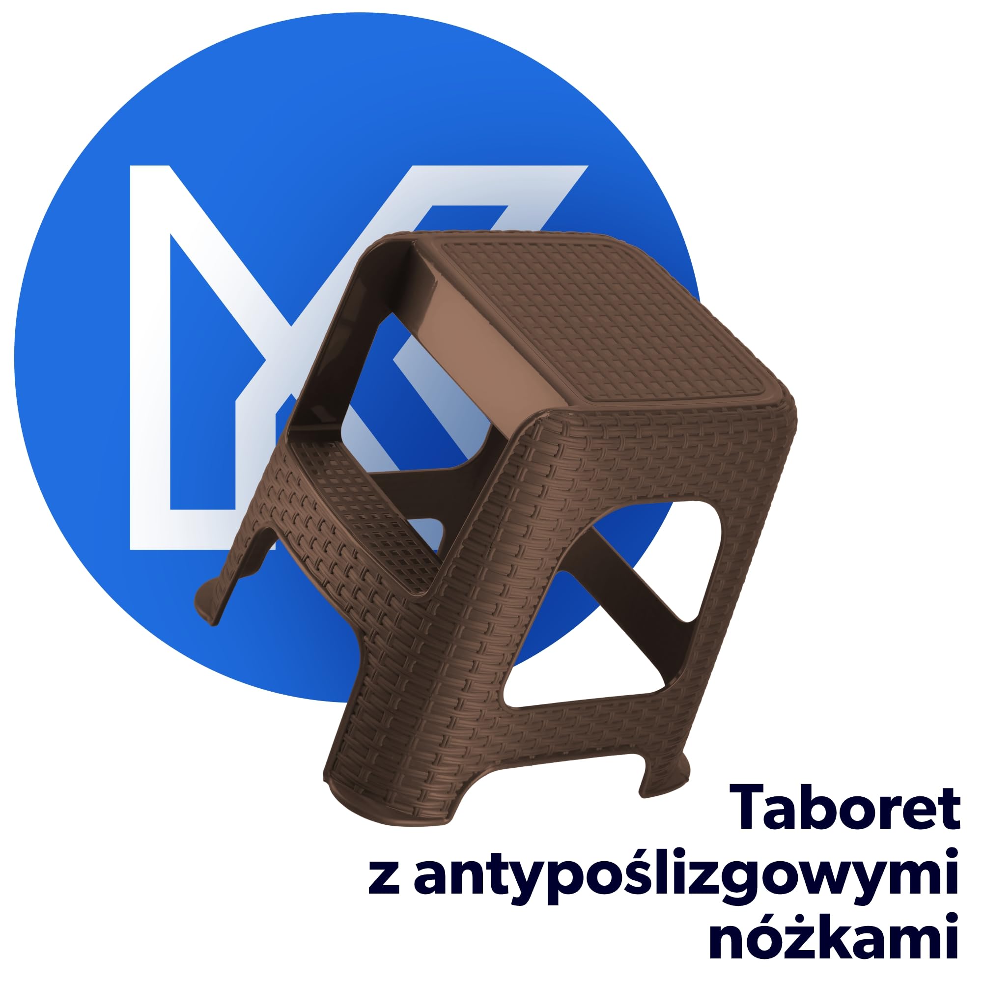 KADAX Podest łazienkowy udźwig 160 kg brązowy, antypoślizgowe stopki, stabilny i bezpieczny, ułatwia sięganie na półki i służy jako siedzisko